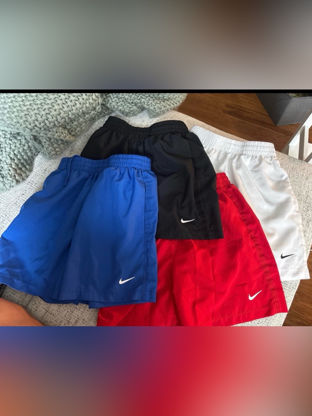 Nike Kids Multi-Color Athletic Shorts Pack – Blue, Black, Red, White